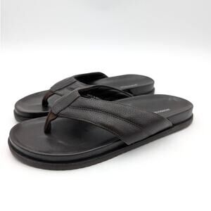Nordstrom Classic Leather Flip Flop Sandals Men’s Dark Brown Size US10M EU43